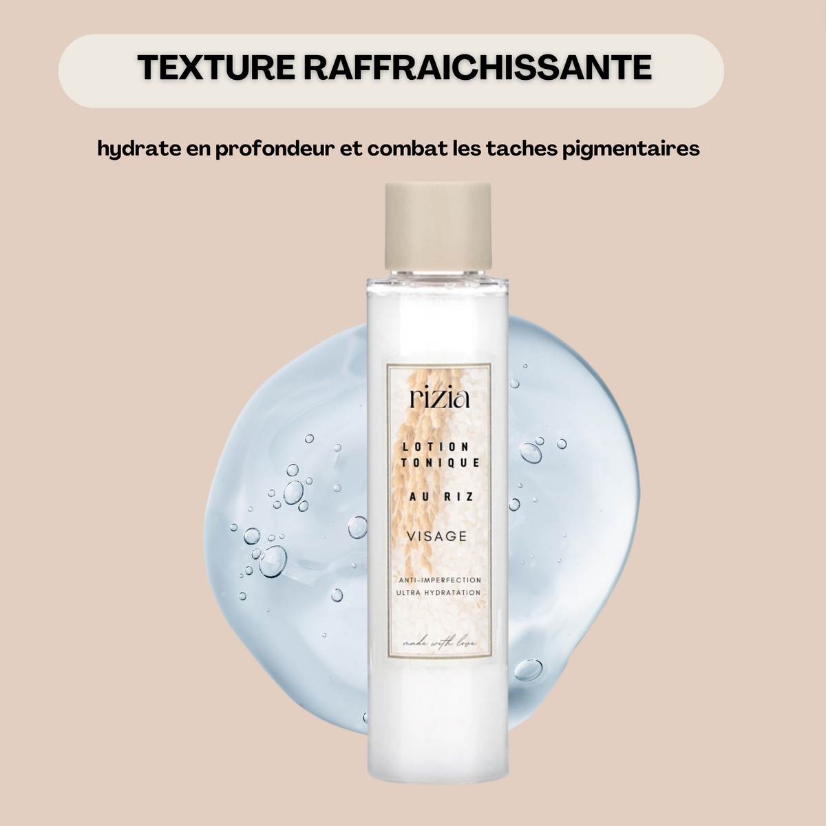 Lotion tonique au riz Rizia l Anti-imperfection & Ultra hydratation + 1 crème au riz OFFERTE