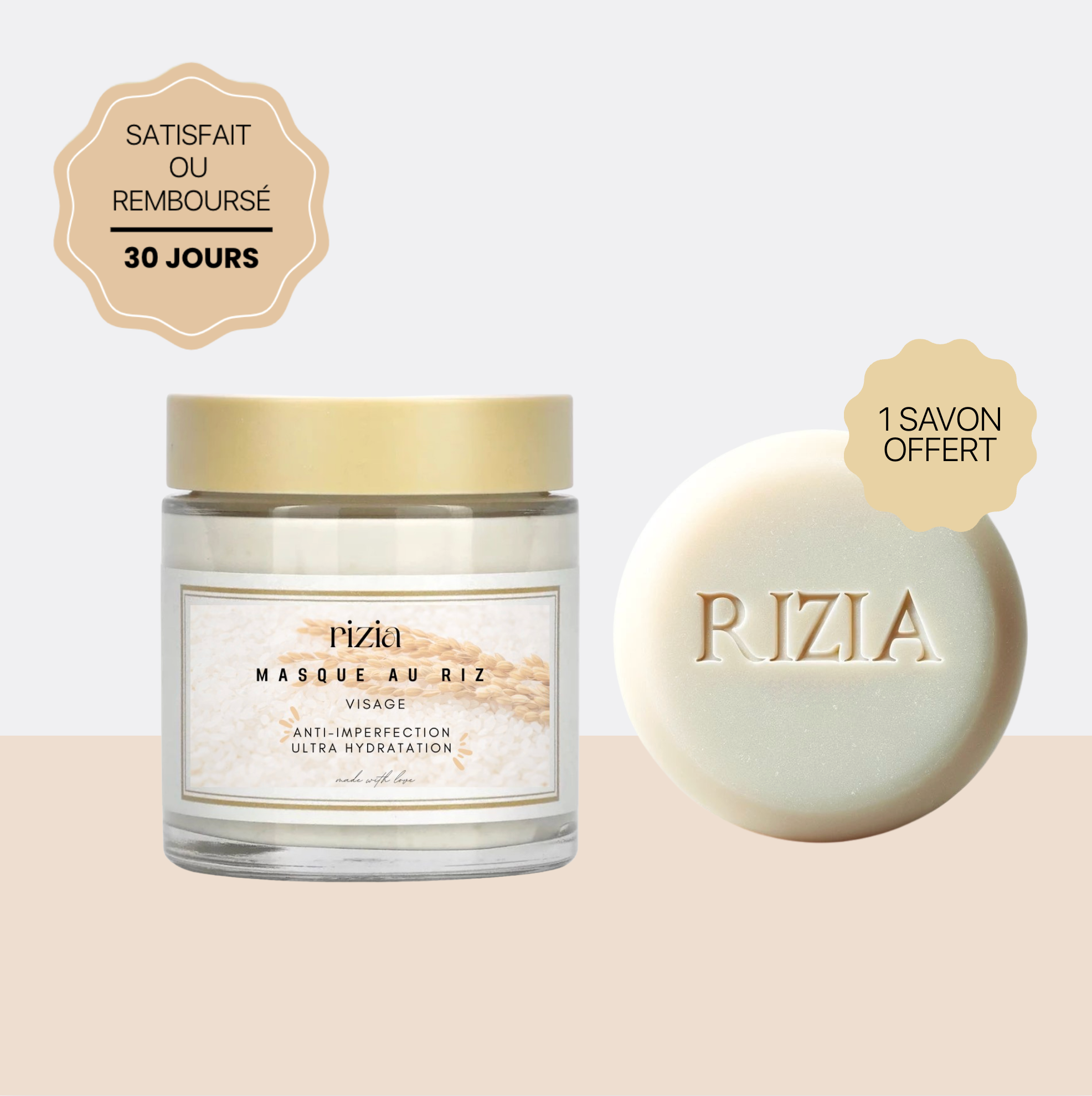 Masque au riz Rizia l Anti-imperfections + 1 Savon au Riz OFFERT